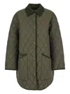 Polo Ralph Lauren Quilted Corduroy-collar Jacket In Green
