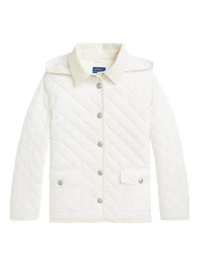 Polo Ralph Lauren Kids' Quilted Corduroy-collar Jacket In White