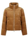 Polo Ralph Lauren Corduroy Quilted Puffer Jacket In Brown