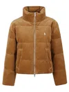 Polo Ralph Lauren Corduroy Quilted Puffer Jacket In Brown