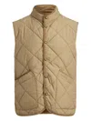 Polo Ralph Lauren Quilted Corduroy-trim Gilet In Neutral