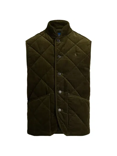 Polo Ralph Lauren Quilted Corduroy Vest In Green