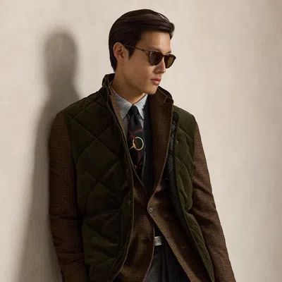 Polo Ralph Lauren Quilted Corduroy Vest In Company Olive