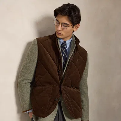 Polo Ralph Lauren Quilted Corduroy Vest In Cooper Brown