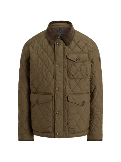 Polo Ralph Lauren Quilted Corduroy-collar Jacket In Brown