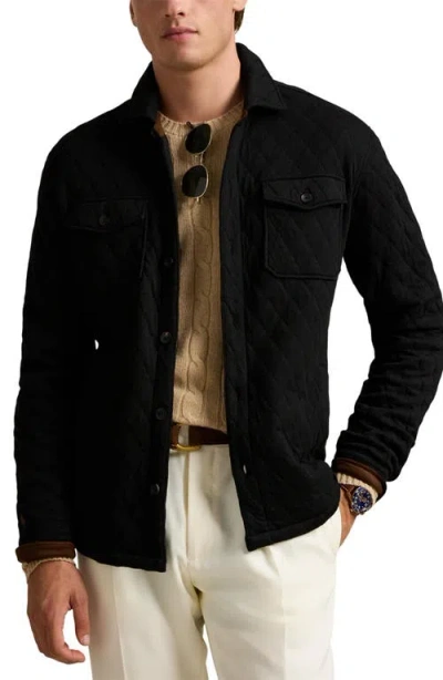 Polo Ralph Lauren Quilted Shirt Jacket In Polo Black