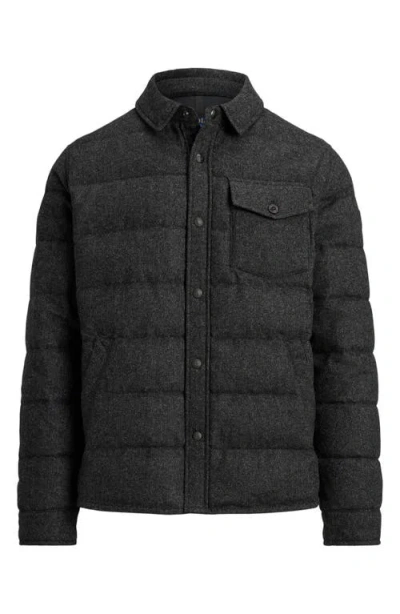Polo Ralph Lauren Quilted Down Shacket In Black