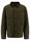 Polo Ralph Lauren Quilted Green Jacket With Corduroy Collar And Padded Warmth In Green