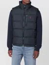 Polo Ralph Lauren Black Vest With High Collar And Double-slider Zipper In Blue