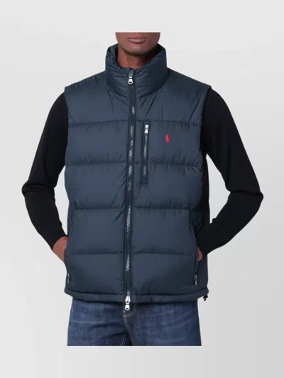 POLO RALPH LAUREN QUILTED HIGH COLLAR PUFFER VEST WITH SIDE ZIP POCKETS