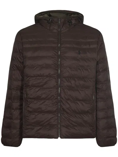 Polo Ralph Lauren Quilted Hooded Coat In Brown