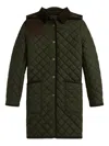 Polo Ralph Lauren Quilted Hooded Coat In Green