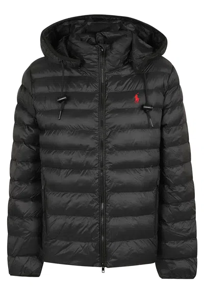 Polo Ralph Lauren Quilted Hooded Insulated Coat In Black