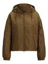 Polo Ralph Lauren Quilted Hooded Jacket In Brown