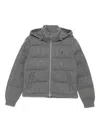 Polo Ralph Lauren Quilted Hooded Jacket In Gray