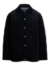 Polo Ralph Lauren Blue Jacket With Classic Collar And Pony Embroidery On The Front In Quilted Corduroy Man In Blue