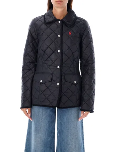 Polo Ralph Lauren Corduroy Collar Quilted Barn Jacket In Blue