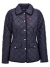 Polo Ralph Lauren Quilted Barn Jacket With Corduroy Collar In Blue