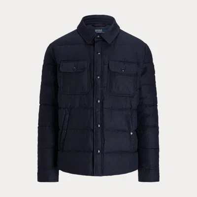 Polo Ralph Lauren Quilted Linen Down Jacket In Collection Navy
