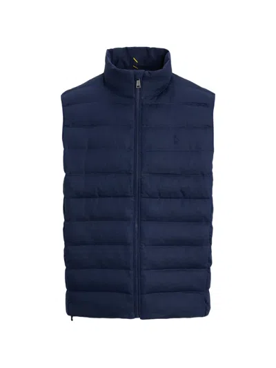 Polo Ralph Lauren Quilted Linen Gilet In Blue