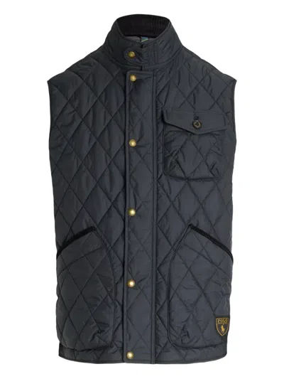 Polo Ralph Lauren Quilted Logo-patch Gilet In Black