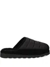 Polo Ralph Lauren Quilted Logo Slippers In Black