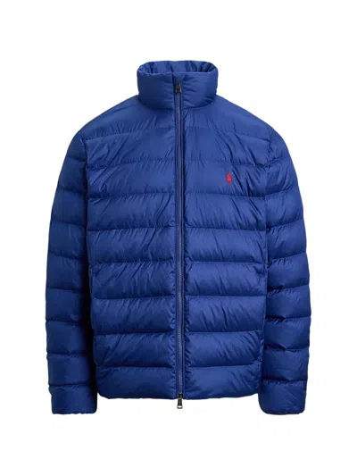 Polo Ralph Lauren Quilted Logo-embroidered Jacket In Blau