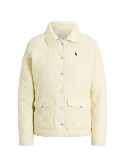 Polo Ralph Lauren Quilted Logo-embroidered Jacket In White
