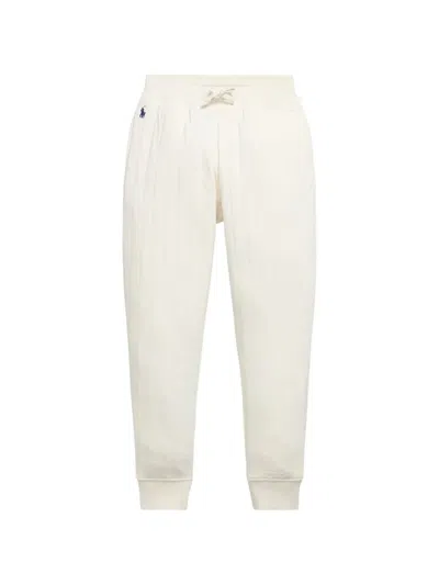 Polo Ralph Lauren Quilted Logo-embroidered Track Pants In White