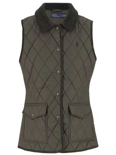 POLO RALPH LAUREN QUILTED NYLON VEST WITH FRONT BUTTON CLOSURE