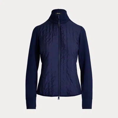 Polo Ralph Lauren Quilted-panel Zip Jacket In Refined Navy