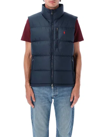 Polo Ralph Lauren Quilted Ripstop Padded Vest With Stand-up Collar In Blue