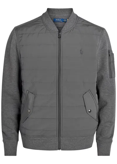 Polo Ralph Lauren Quilted Shell And Cotton-blend Jacket In Gray