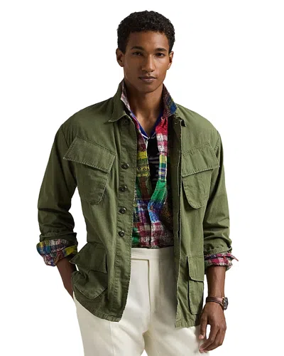 Polo Ralph Lauren Ripstop Utility Overshirt In Olive