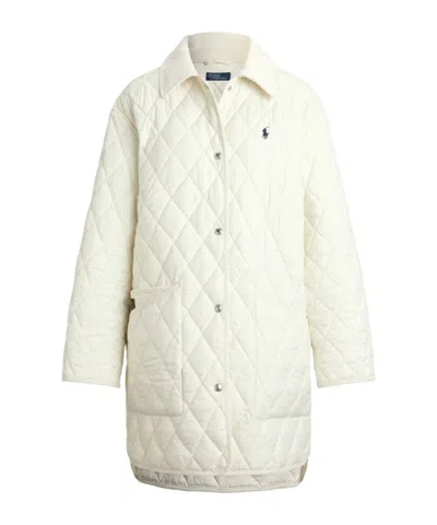 Polo Ralph Lauren Quilted Slim-fit Cotton Coat In White