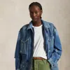 Polo Ralph Lauren Quilted Vest Denim Field Jacket In Nuema Wash
