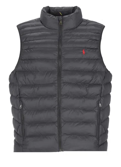 Polo Ralph Lauren Quilted Waistcoat With Logo  In Black