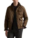 Polo Ralph Lauren Corduroy-trimmed Padded Quilted Shell Field Jacket In Brown