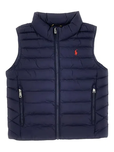 Polo Ralph Lauren Kids' Quilted Zip-front Gilet In Blue