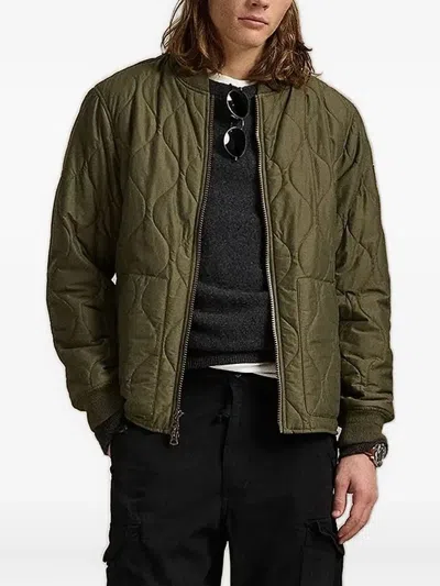 Polo Ralph Lauren Quilted Zip-front Jacket In Green