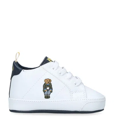 Polo Ralph Lauren Quilton Bear Gore High-top Sneakers In White