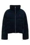 Polo Ralph Lauren Navy Blue Corduroy Puffer Jacket In Blue