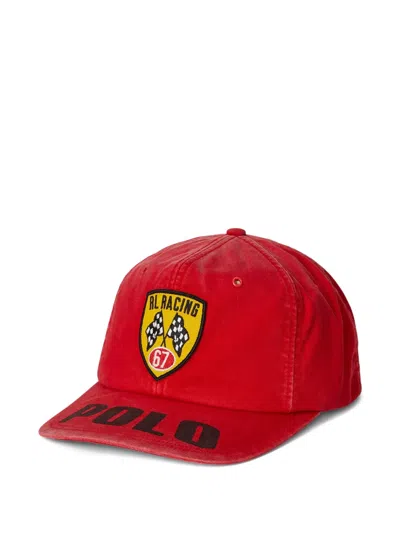 Polo Ralph Lauren Racing Logo Cap In Red