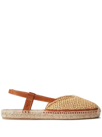 Polo Ralph Lauren Raffia Slingback Espadrilles In Neutrals