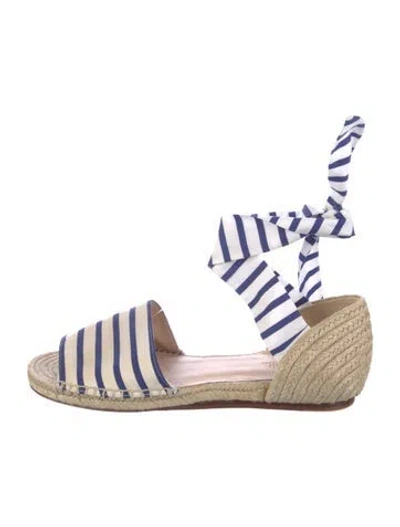 Pre-owned Polo Ralph Lauren Raffia Striped Espadrilles In Multi
