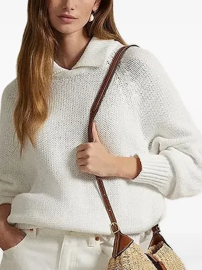 Polo Ralph Lauren Raglan-sleeve Cotton Sweater In White
