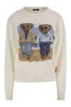 Polo Ralph Lauren Womens White Polo Bear-intarsia Cotton-knit Jumper