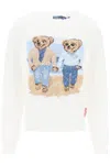 Polo Ralph Lauren Womens White Polo Bear-intarsia Cotton-knit Jumper In Bianco
