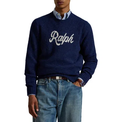 Polo Ralph Lauren Ralph Intarsia Graphic Sweater In Black