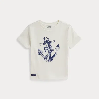 Polo Ralph Lauren Kids' Ralph Lauren Anchor-print Cotton Jersey Tee In White